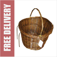 Wicker Bike Basket with Handle Dark